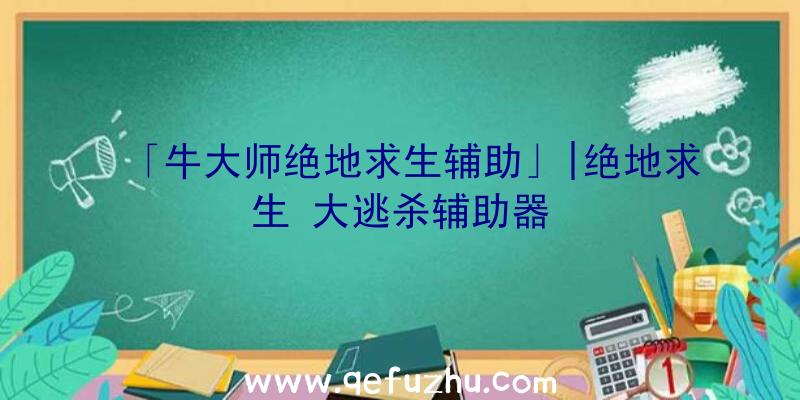 「牛大师绝地求生辅助」|绝地求生